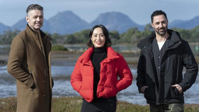 MasterChef’s Jock Zonfrillo, Melissa Leong and Andy Allen should be holding the gong aloft again come Sunday night. Picture: Ten