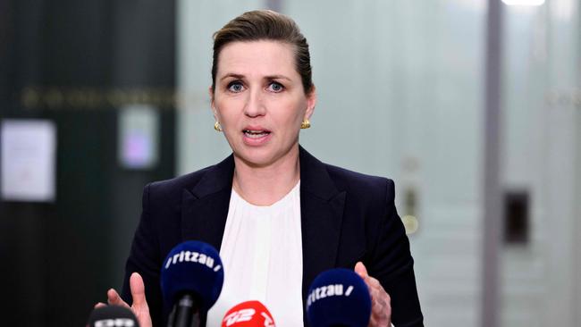 Danish Prime Minister Mette Frederiksen says her aim is to reduce the number of people seeking asylum in her country to zero. Picture: AFP