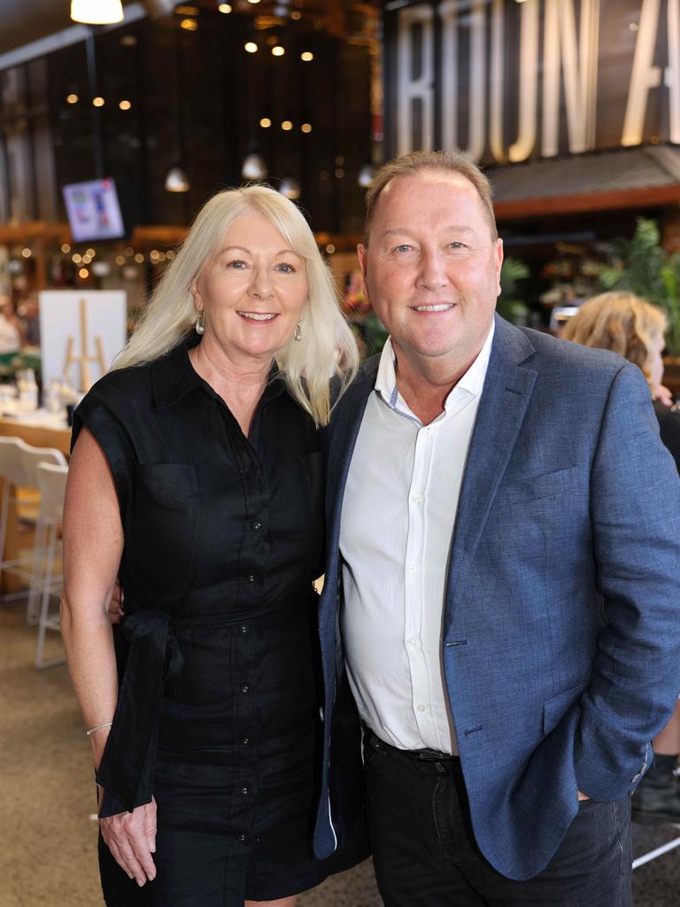 Janet Woodward and Neil Woodward at the M.O.B Academy Charity Lunch Edgewater Dinner and Lounge Capri on Via Roma for Gold Coast at Large. Picture, Portia Large.