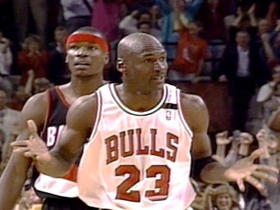 Michael Jordan's iconic shrug vs Blazers