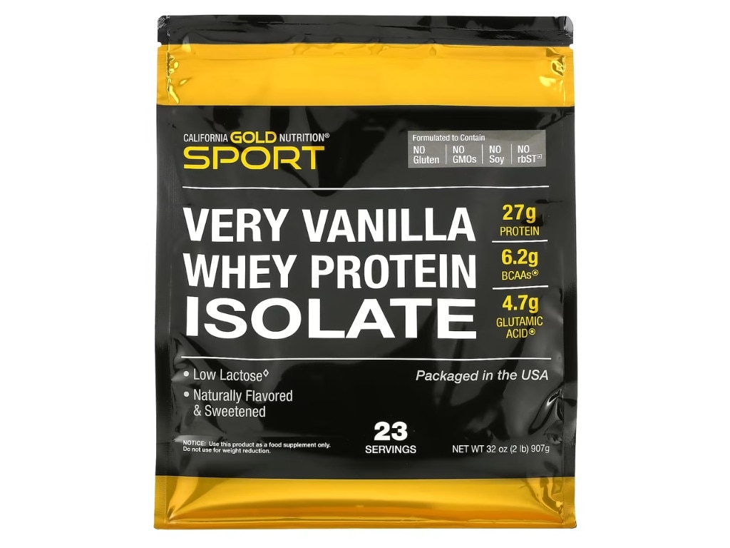 California Gold Nutrition 100% Whey Protein Isolate Very Vanilla. Picture: iHerb.