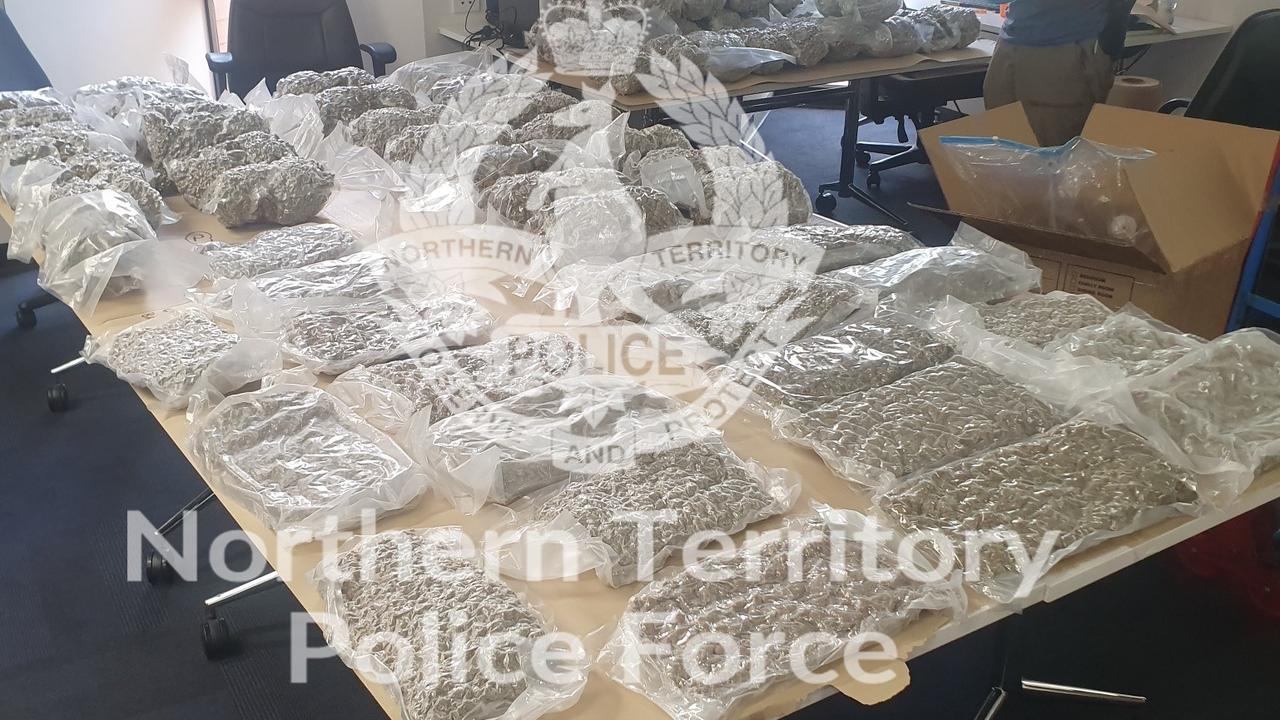 NT Police Drug and Organised Section unit allegedly seized more than 100kg of drugs across two raids at Rosebery and Herbert on Tuesday, December 21. Picture: NT PFES