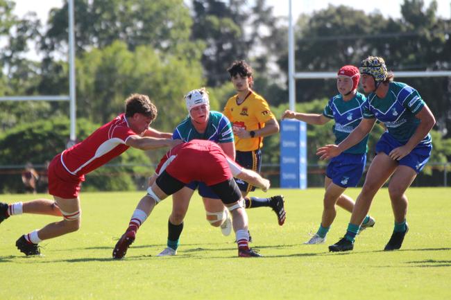 Ballymore Cup rugby action at the Albany Creek Brumbies Junior Rugby Union Club on Friday, April 12, 2024.