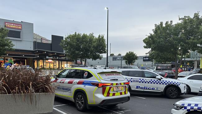 Police rush to Watergardens Shopping Centre in Taylors Lakes in response to reports a young male had been stabbed. Picture: Rebecca Borg.