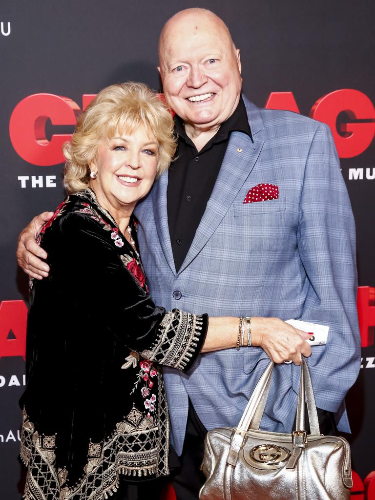 Patti and Bert Newton arrive at opening night of Chicago The Musical in Melbourne, 2019. Picture: Sam Tabone/Getty Images.