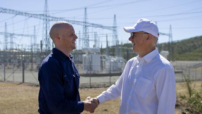 RENEWABLE POWER: Lacour Energy Director James Townsend (left) and Goldwind Managing Director John Titchen at the Clarke Creek Wind Farm.