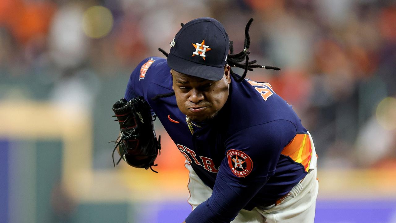 Luis Garcia of the Houston Astros pitches in the first inning against  News Photo - Getty Images