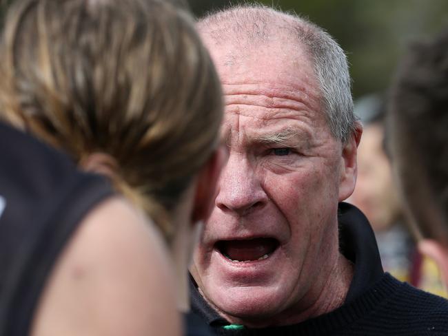 Kevin Collins in charge of Donvale’s under-19s in 2017. Picture: George Salpigtidis