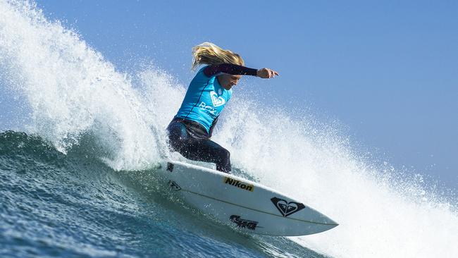 Stephanie Gilmore at the Roxy Pro France earlier this year. .