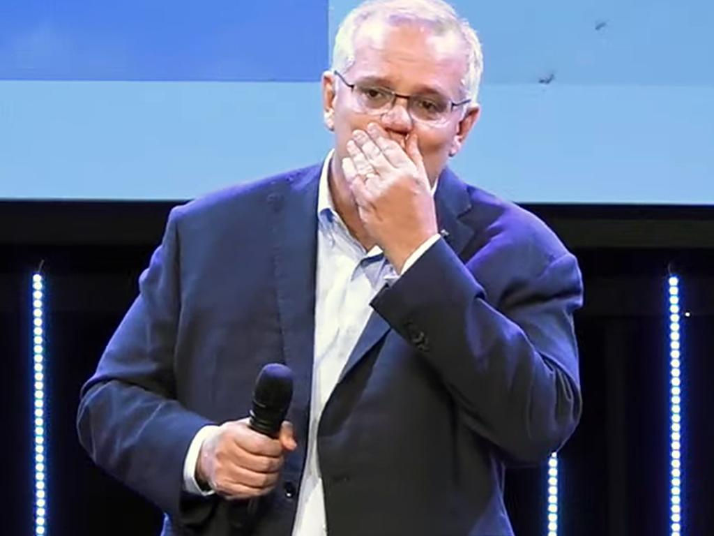 Scott Morrison speaking at Horizon Church after his election defeat. Picture: YouTube