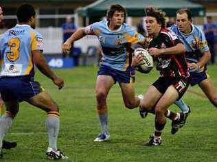 Nambour’s Matt Millar runs the ball during last year’s Caloundra RSL Cup grand final. Picture: CADE MOONEY