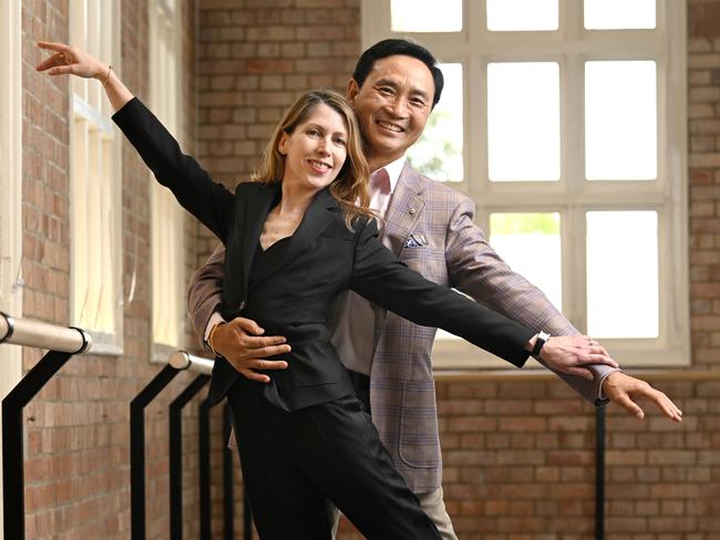 20/12/2023: Outgoing QLD Ballet Artistic Director Li Cunxin with his replacement Leanne Benjamin as the Queensland Ballet announces Leanne as its new Artistic Director, at the Thomas Dixon Centre, West End, Brisbane pic: Lyndon Mechielsen/Courier Mail