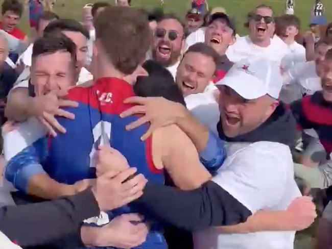 Watch: Fans flood oval for 100th goal celebrations