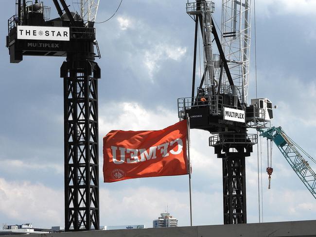 The work site at the Queen’s Wharf development in Brisbane. Picture: Lyndon Mechielsen/The Australian