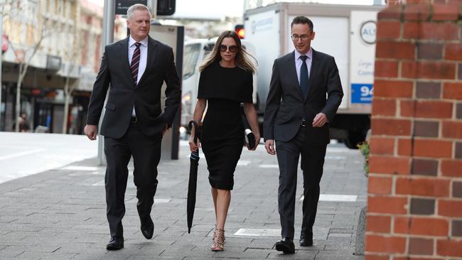 Bianca Rinehart (pictured centre) and her brother are also in the midst of a confidential arbitration with their mother. Picture: NCA NewsWIRE/Philip Gostelow