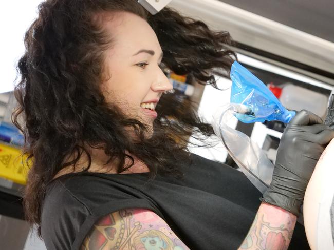 Caity Murphy, co-owner of The Painted Heart Tattoo, Diamond Creek was voted the best tattoo artist in Melbourne’s north. Picture: Supplied