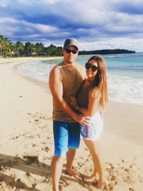 Casey Watters and Joe Williams on holiday in Fiji.