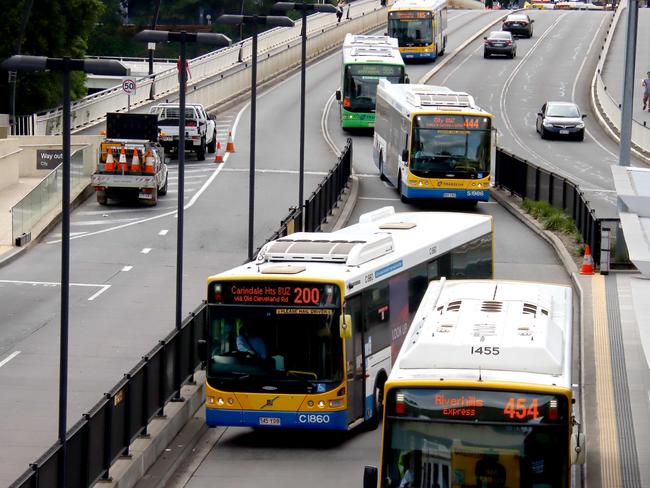 General images around Brisbane - Brisbane City Buses operating in the Brisbane CBD and near South Bank, Brisbane Wednesday 6th May 2020 Picture David Clark