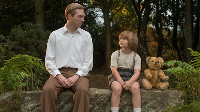 Domhnall Gleeson and Will Tilston in a scene from film Goodbye Christopher Robin. Picture: David Appleby