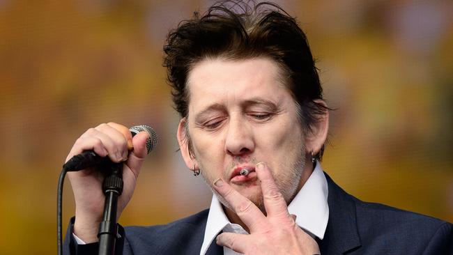 Shane MacGowan performs on stage at the British Summer Time festival in Hyde Park in central London, on July 5, 2014. Picture: AFP.