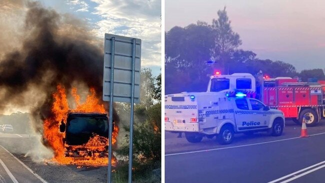 Bundeena RFS, Maianbar RFS and Fire + Rescue Bundeena attended a truck fire together on the turn-off to Bundeena and Maianbar on October 12, 2020.