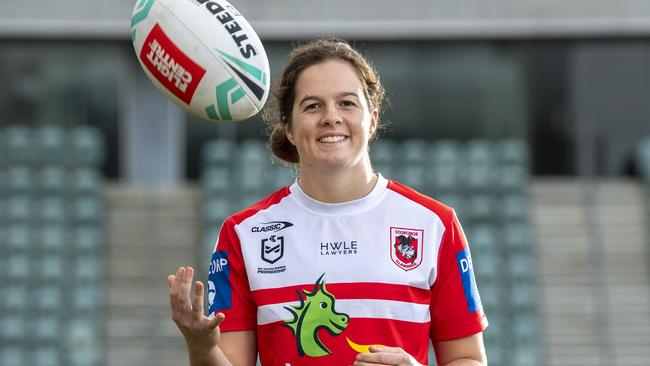 Dragons halfback Rachael Pearson has impressed in her debut season in NRLW. Picture: Simon Bullard