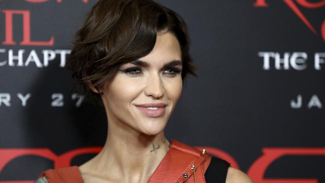 Ruby Rose arrives at the world premiere of Resident Evil: The Final Chapter.