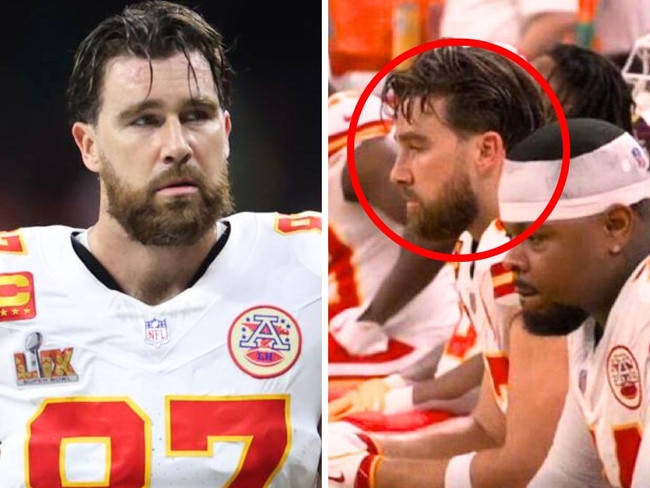 Pictured Travis Kelce after Chiefs loss