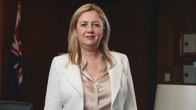 HOLD SEE PIC DESK BRISBANE.Queensland Premier Annastacia Palaszczuk at her office in William Street. Picture Lachie Millard