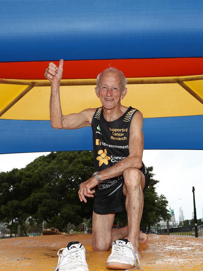 Robert Kendall , 81 is preparing for the half marathon at Broadwater Parklands. Photograph: Jason O'Brien