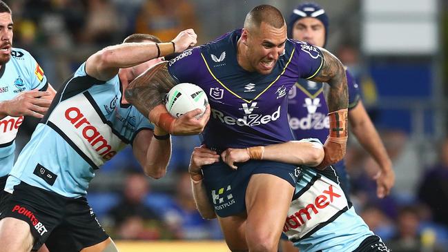 Nelson Asofa-Solomona faces a nervous wait after being placed on report just before full-time. Picture: Chris Hyde/Getty Images