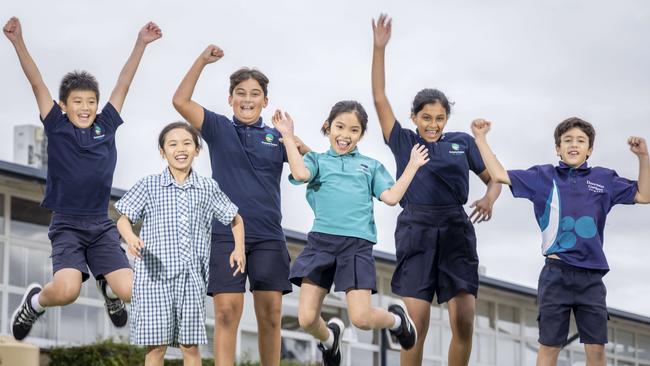 Doncaster Gardens Primary School celebrate their results. Picture: Wayne Taylor