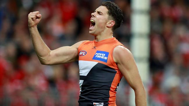 Josh Kelly was pumped after kicking a stunning goal. Picture: Getty Images