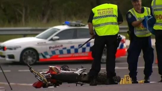 The scene of the crash on Blue Haven Way, Blue Haven, in which Jack Roberts was killed. Picture: 9 News