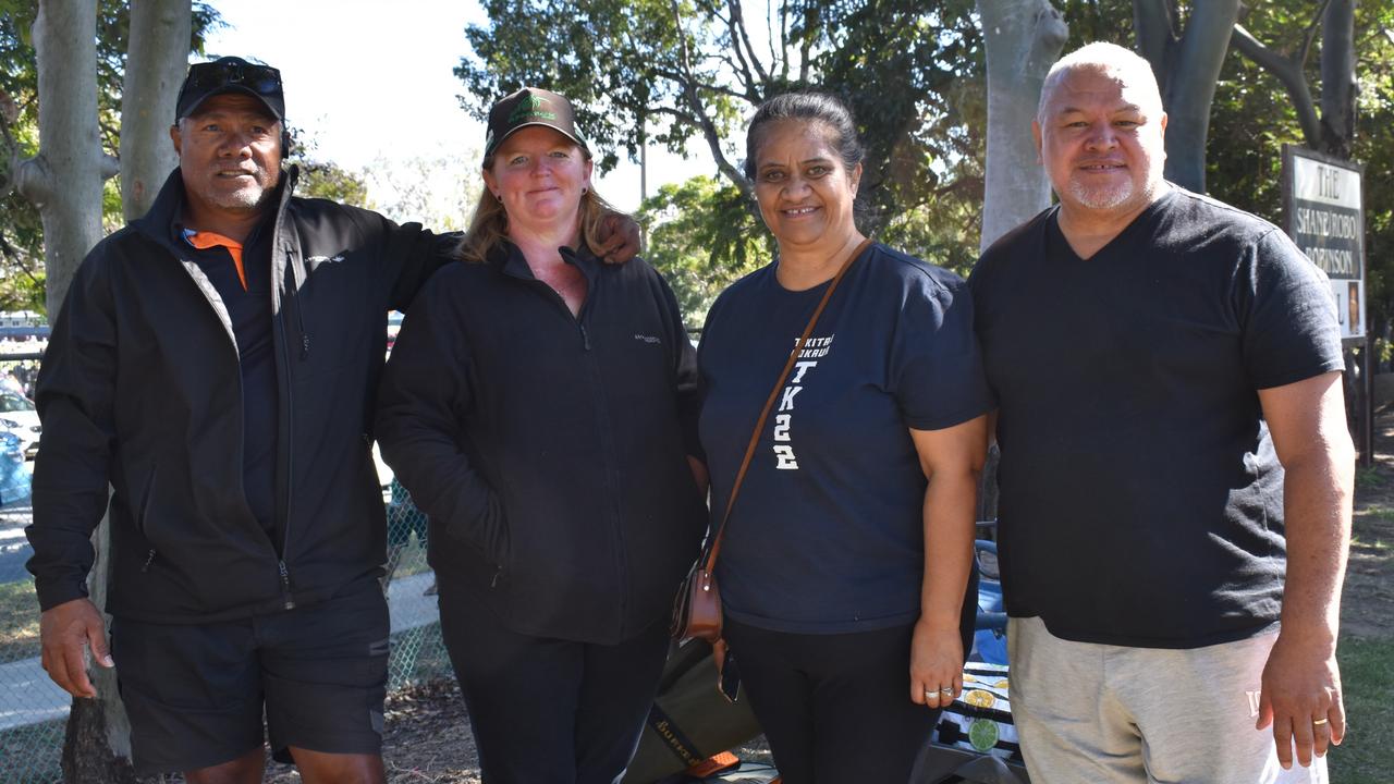 Steve and Heather Nomani and Maara and Tony Tikitau travelled from Cairns for the Queensland Country Rugby Union Championships in Rockhampton, July 1, 2023.