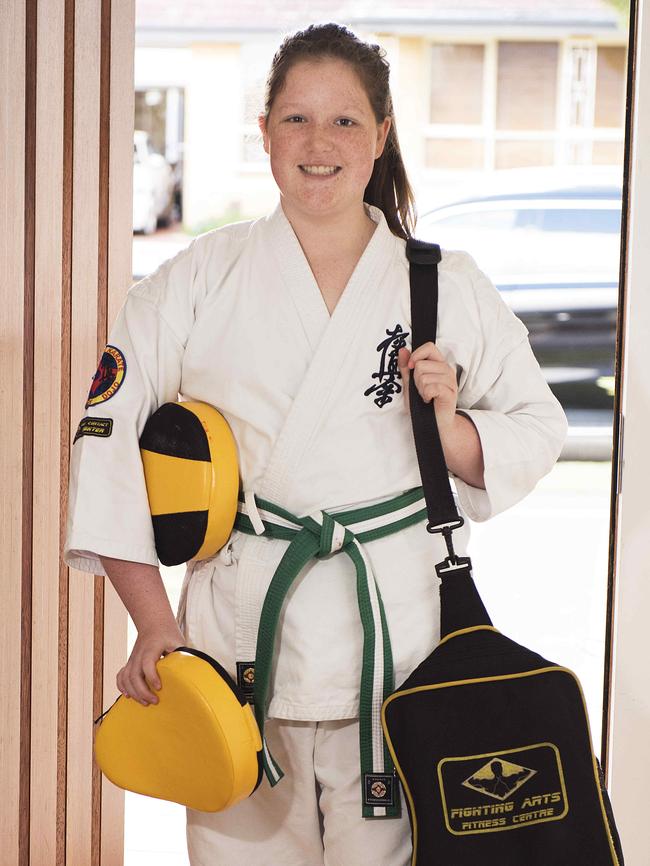 Amelia Cain, 13, has her bags packed ready to head to Japan. Picture: Ellen Smith.