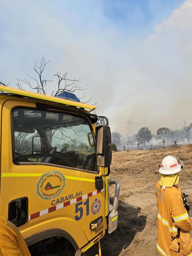 Rural firefighters have spent several days battling major grass fires around the southwest. Picture QFD / Cabarlah Rural Fire Brigade