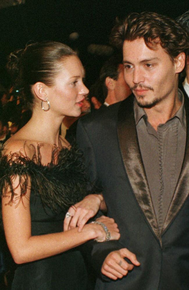 Kate Moss and former boyfriend Johnny Depp, in 1998.