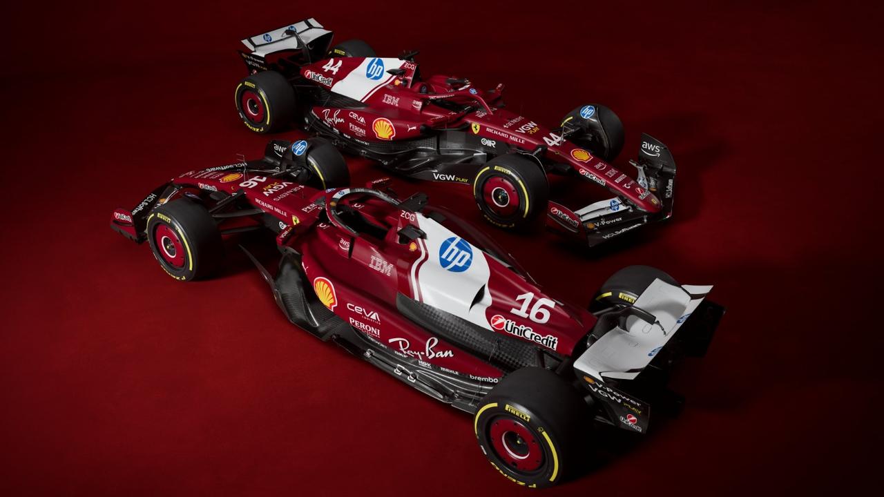 <!DOCTYPE html PUBLIC "-//W3C//DTD HTML 4.0 Transitional//EN" "http://www.w3.org/TR/REC-html40/loose.dtd"><html><body><p>The HP logo appears on the Ferrari car eight times. The white stripe and blue font has received mixed reviews from fans. HP was announced as Ferrari's title partner last year. Ferrari needs plenty of sponsors to pay Lewis Hamilton's A$96 million salary.</p></body></html>