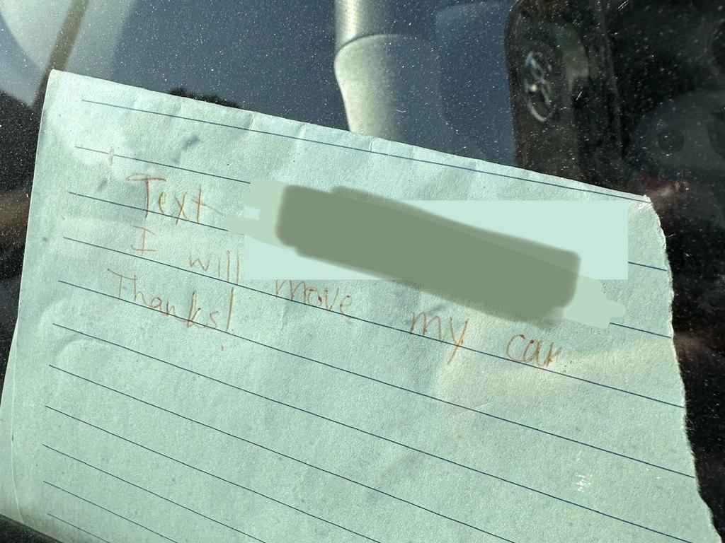 ‘Entitled’ note left on car sparks anger among drivers