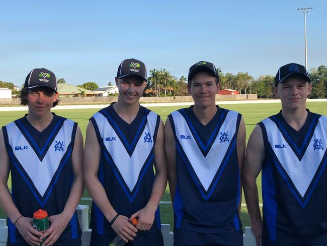 Zac Sleeman, Wil Parker, Jake Wynd and Jake Fraser-McGurk at the under-17s national championships. Picture: Supplied.