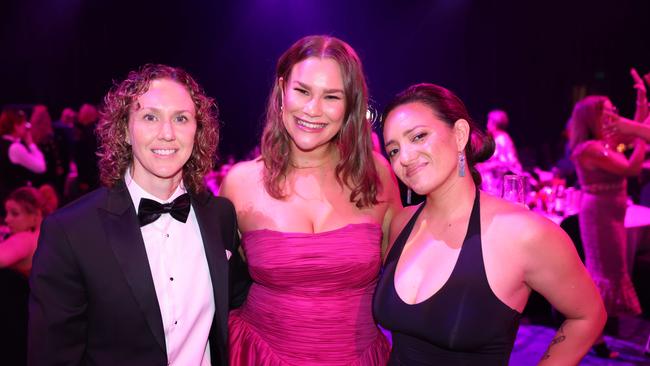 Karina Brown, Christie Perrin and Jess Harlen at Gold Coast Bulletin Women of the Year Awards Presented by Harvey Norman 2024. Picture, Portia Large.