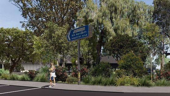 An artist's impression of the new Warriewood Valley Community Centre, looking from Warringah Rd. Picture: Supplied