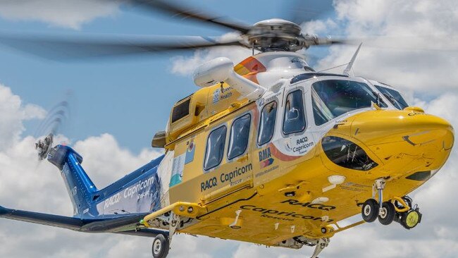 The RACQ CapRescue Rescue300 chopper has been tasked to Ambrose after a man was charged by a bull.