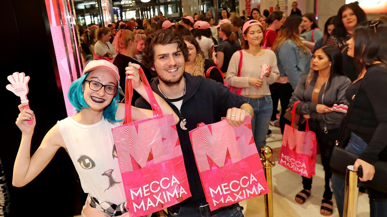 When Mecca Maxima opened at Marion in 2017 hundreds of people lined up. Sephora is also expecting a big crowd. Picture: Dylan Coker