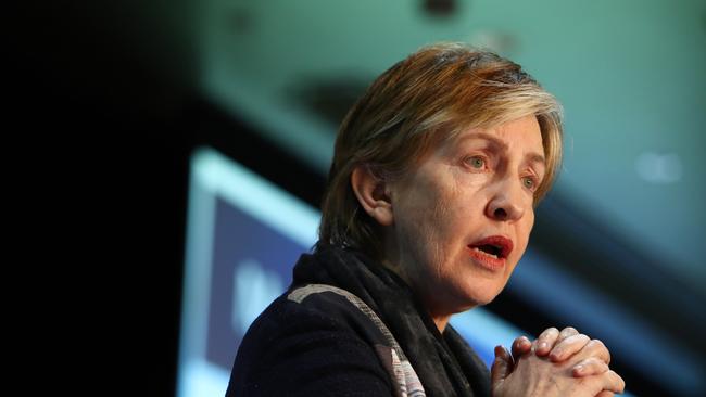 03/08/2017: NSW chief scientist Mary O'Kane at the CEDA panel discussion in Sydney on Thursday. Santos and APA have butted heads over pipeline costs, which Santos says is a big part of high east coast gas prices. Hollie Adams/The Australian