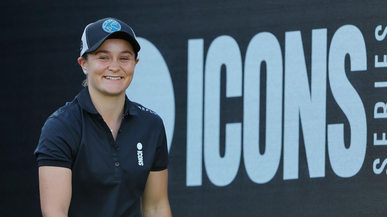 Ash Barty is taking part in the Icons golf Series in New Jersey. Photo: Mike Stobe/Getty Images/AFP