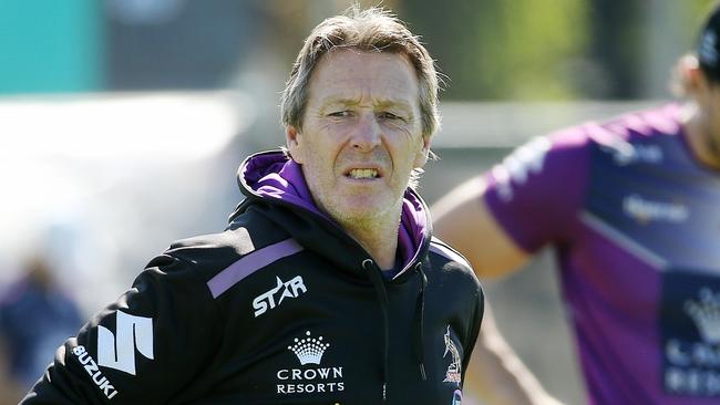 Melbourne Storm coach Craig Bellamy looks on. Picture: Colleen Petch.
