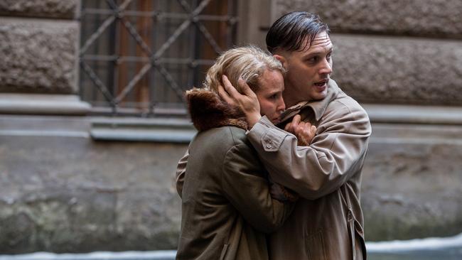 Noomi Rapace and Tom Hardy in <i>Child 44</i>.