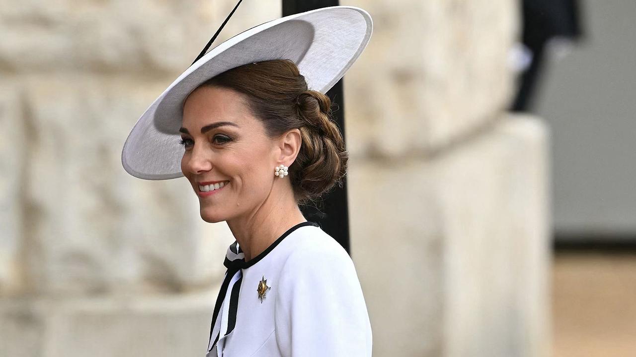 Catherine, Princess of Wales, is making a tentative return to public life for the first time since being diagnosed with cancer, attending the Trooping the Colour military parade in central London. Picture: AFP